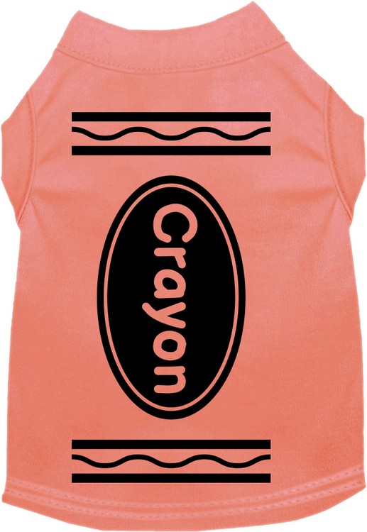 Crayon Costume Screen Print Dog Shirt Peach Size XS